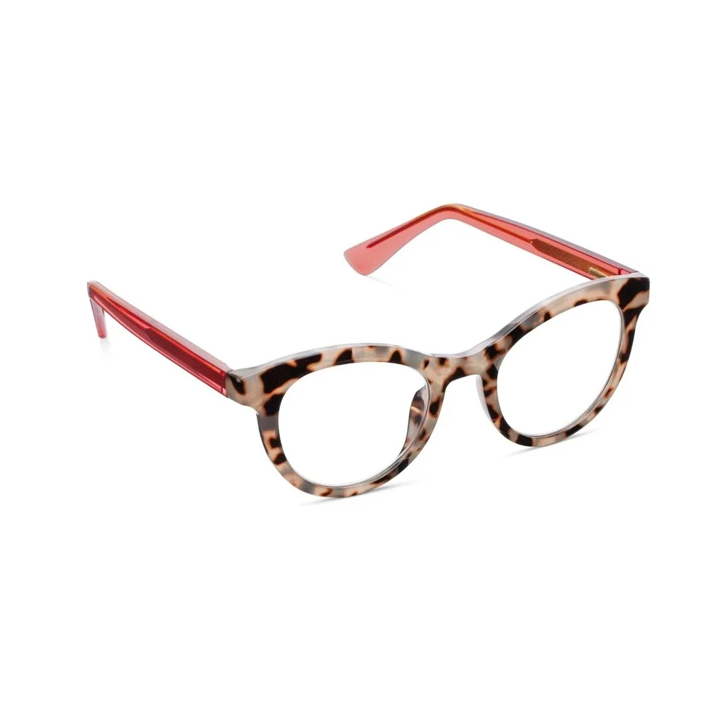 New Tribeca Coral Gray Peepers blue light filter readers +1.50